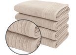 Duschtücher OTTO HOME "Sanremo Premium, Premium Handtücher, 600 gr/m², 70x140cm", sand, B:70cm L:140cm, Frottier, Frottier, Handtücher, Duschtücher, mit Bordüre, flauschig & weich, dicke Qualität, 5 Jahre Garantie