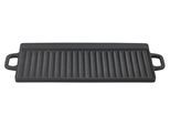 Grillplatte GSW "Black Iron BBQ", schwarz, B:23cm H:2cm L:42cm, Gusseisen, Grillroste, Grillplatte, Gusseisen Grillplatte zur Anwendung auf dem Grill, Feuer oder Backofen