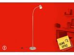 BRILONER LEUCHTEN LED Stehlampe "SKRIVA", silber (matt, nickelfarben), 1, Ø 28,5cm H: 7,5cm, 1 Stk., Leuchten, 42,5x127,5 cm, Büro, Wohnzimmer, Schlafzimmer, LED Stehlampe