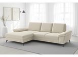 Ecksofa SIT & MORE "Chelsea L-Form, B: 264 cm, Armteil- & Sitztiefenverstellung", beige (creme), B:264cm H:89cm T:174cm, 95% Polyester, 5% Polyamid, Sofas, Ecksofa, Couch optional mit Schlaffunktion und Bettkasten, Sitzhöhe 45 cm