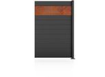Gartenzaun STAKET PRO "Anbauzaun Paneel 150", schwarz (anthrazit struktur), H:180cm, Aluminium, Glas, Zaunelemente, Gartenzaun, LxH: 124,2x187 cm, 1 Element á 120 cm Breite + Cortenstahl