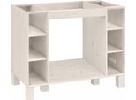 Herdumbauschrank HOME AFFAIRE "Oslo", beige (cremefarben), B:100cm H:83cm T:57cm, Massivholz, Schränke, Herdumbauschrank, 100 cm breit, ohne Arbeitsplatte, mit 6 Einlegeböden