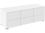 TV-Board RAUCH "Joel", weiß (alpinweiß), B:120cm H:42cm T:42cm, Holzwerkstoff, Sideboards, TV-Board, praktische und geräumige Schubladen MADE IN GERMANY