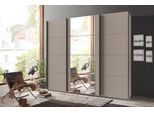 Schwebetürenschrank WIMEX "Bern Schiebetürenschrank", schwarz (saharagrau, griffe: schwarz), B:225cm H:210cm T:64cm, Holzwerkstoff, Schränke, Schwebetürenschrank, Schrank mit zusätzlicher Innenausstattung, Garderobe