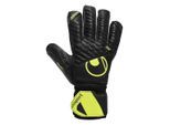 Torwarthandschuhe UHLSPORT "Torwarthandschuhe FM Supersoft HN Flex Frame", Herren, Gr. 9, schwarz (schwarz, fluo gelb), Obermaterial: 81% Gummi rubber. 13% Polyester PES. 6% Nylon NY., Handschuhe Torwarthandschuhe