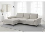 Ecksofa SIT & MORE "Chelsea L-Form, B: 264 cm, Armteil- & Sitztiefenverstellung", beige (nature), B:264cm H:89cm T:174cm, 100% Polyester, Sofas, Ecksofa, Couch optional mit Schlaffunktion und Bettkasten, Sitzhöhe 45 cm