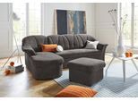 Ecksofa DOMO COLLECTION "Pegnitz, elegante Rückensteppung, komfortabel, Breite 238cm, L-Form", grau (stone), B:238cm H:82cm T:141cm, 95% Polyester, 5% Nylon, Sofas, Ecksofa, wahlweise mit Bettfunktion
