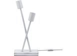 PACO HOME Tischleuchte "IKS", weiß, 2, H: 41cm, Leuchten, Stehlampe LED Lampe Wohnzimmer Vintage Retro Industrial Design E27, Tischleuchte
