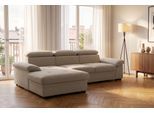 Ecksofa SIT & MORE "Viola L-Form, B: 260 cm, Arm- & Kopfteilverstellung", beige (taupe), B:260cm H:73cm T:174cm, 95% Polyester, 5% Polyamid, Sofas, Ecksofa, optional Schlaffunktion, Sofa mit Komfortsitz