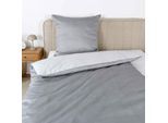 Bettwäsche TOM TAILOR HOME "FINE STRIPES", grau, B/L: 155cm x 220cm, 1 Stk., 1 Stk., Satin, B/L: 80cm x 80cm, 2, Satin, Obermaterial: 100% Baumwolle, Bettwäsche, Bettwäsche, new bedroom, gewebtes Label