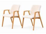 Armlehnstuhl OTTO HOME "Loreen Esszimmerstuhl, Polsterstuhl, Designstuhl", beige (beige kairo 9440, eiche natur geölt), B:56cm H:86,5cm T:64cm, Massivholz, Sperrholz, Stühle, Armlehnstuhl, mit Massivgestell, hochwertig gearbeitet, Armlehnen, stilvoll, bequem
