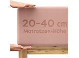 Spannbettlaken WOLKENFELD "Boxspringbett Bettlaken - Spannbetttuch für Matratzen bis 40cm", rosa, 1 Stk., Jersey, 140-160x200-220 140x200 140x220 160x200 160x220 40cm, Jersey, Obermaterial: 95% Baumwolle, 5% Elasthan (LYCRA), Bettlaken, Spannbettlaken, Elastisch & Rutschfest: 90x200, 140x200, 160x200, 180x200 & Übergrößen