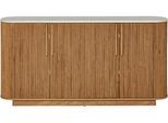 Sideboard JAHNKE "STRING SB 160", montana eiche, marmor weiß, B:159,5cm H:80,5cm T:39,6cm, Holzwerkstoff, Sideboards, Sideboard, Sideboard, 4-türig, Marmor-Look, Breite 159,5 cm