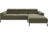 Ecksofa HOME AFFAIRE "Antonelli, L-Form, inkl. Kopfteilverstellung, Breite 258 cm", grün (oliv), B:258cm H:71cm T:183cm, 95% Polyester, 5% Nylon, Sofas, Ecksofa, wahlweise elektrische Sitztiefenverstellung