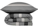 Bettwäsche SCHIESSER "Dion aus weicher Baumwolle oder Baumwollsatin mit Streifen-Design", grau, B/L: 155cm x 220cm, 1 Stk., 1 Stk., Renforcé, B/L: 80cm x 80cm, 2, Renforcé, Bezug: 100% Baumwolle, Bettwäsche, Bettwäsche, OEKO-TEX MADE IN GREEN
