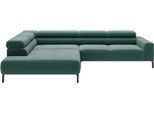 Ecksofa HOME AFFAIRE "Antonelli, L-Form, inkl. Kopfteilverstellung, Breite 312 cm, bequem", grün, B:312cm H:71cm T:219cm, 95% Polyester, 5% Nylon, Sofas, Ecksofa, wahlweise elektrische Sitztiefenverstellung