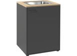 Spülenschrank SCHILDMEYER "Solea, mit einer Tür und einer Spüle, Breite 57 cm, Made in Germany", grau (anthrazit, eiche hell), B:67,1cm H:95,8cm T:60cm, Holzwerkstoff, Schränke, Spülenschrank, Unterschrank mit einer Tür und einer Spüle, Made in Germany