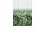 Spirella , Grün , Textil , Floral , 180x200 cm , antibakteriell, wasserundurchlässig, wasserabweisend ,