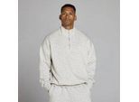 MP Men's Rest Day Oversized 1/4 Zip - Light Grey Marl - XS