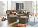 Ecksofa DOMO COLLECTION "Pegnitz, elegante Rückensteppung, komfortabel, Breite 238cm, L-Form", braun (schlamm), B:238cm H:82cm T:141cm, 95% Polyester, 5% Nylon, Sofas, Ecksofa, wahlweise mit Bettfunktion