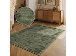Teppich VIKOSA "Noemi", grün, B:80cm H:10mm L:150cm, Viskose, Teppiche, Teppich, Dezenter Glanz, Weich, Seidenoptik, Viskose, Wohnzimmer, Schlafzimmer
