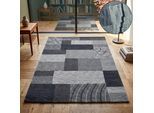 THEKO "Domas 4028, handgeknüpft" rechteckig 12 mm Höhe Kurzflor, reine Wolle, modernes Patchwork Design, Wohnzimmer