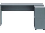 Regal-Schreibtisch SCHILDMEYER "Serie 500, Schreibtisch, Made in Germany, B: 150 cm", blau (fjord, fjord, fjord), B:150cm H:73,6cm T:121,6cm, Tische, Regal-Schreibtisch, Solide Verarbeitung - Dieses Produkt ist in Deutschland gefertigt