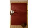 Teppich WECON HOME "Castello THREE", rot (purpur rot), B:200cm H:7mm L:300cm, Schurwolle, Teppiche, Teppich, Schurwolle, Kurzflor mit Hoch-Tief-Effekt, Wohnzimmer, Punktmuster