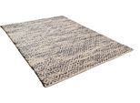 Wollteppich TOM TAILOR HOME "Diamond, handgeknüpft" Gr. 4, grau, B:160cm H:8mm L:230cm, Baumwolle, Schurwolle, Teppiche, Wollteppich, reine Wolle, Flachgewebe, Wohnzimmer