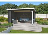 Gartenhaus LASITA MAJA "Unterstand Columbus", grau (carbongrau), ohne Dacheindeckung, Massivholz, Gartenhäuser, Gartenhaus, Unterstand / Lounge 34mm