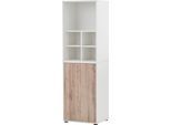 Aktenschrank SCHILDMEYER "Serie 400, Büromöbel-Set-3-tlg., Made in Germany", braun (weiß, wildeichefarben), B:51cm H:167,2cm T:41cm, Holzwerkstoff, Schränke, Aktenschrank, Solide Verarbeitung - Dieses Produkt ist in Deutschland gefertigt