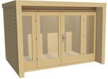 Gartenhaus WEKA "263 Gr.3", beige (naturbelassen), Fußboden im Gartenhaus, ohne Dacheindeckung, Massivholz, Gartenhäuser, Gartenhaus