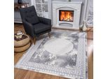 Teppich SANAT "Harmony 3212, auch als Läufer" Gr. 6, grau (hellgrau), B:200cm H:12mm L:280cm, Kunstfaser, Teppiche, Teppich, Wohnzimmer, Kurzflor, modern, Orient Optik, Schlafzimmer