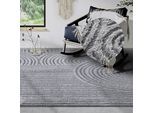 Designteppich ELLE DECORATION "Chappe", grau (hellgrau), B:160cm H:18mm L:235cm, Polyester, Teppiche, Designteppich, Shaggy, Läufer, flauschig, weich, Langflor, modern, Hoch Tief Effekt