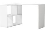 Eckschreibtisch OTTO HOME "Jaaron", weiß (weiß, weiß, weiß), B:120cm H:73cm T:40cm, Tische, Eckschreibtisch, mit vier offenen Fächern, modernes und elegantes Design