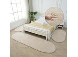Hochflor-Bettumrandung BRUNO BANANI "Dana Teppich, Kundenliebling" Gr. 14, beige (natur), H:30mm, Obermaterial: 100% Polyester, Bettumrandungen, Hochflor-Bettumrandung, unifarben, Mikrofaser, pflegeleicht, Bettvorleger, Schlafzimmer