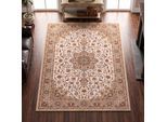 Wollteppich THEKO "Dolna - 859", beige, B:133cm H:10mm L:190cm, Schurwolle, Teppiche, Wollteppich, Kurzflor, reine Wolle, Orient-Optik, auch in rund, Wohnzimmer
