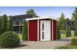 Gartenhaus WEKA "229 A", rot (rot, weiß), Fußboden im Gartenhaus, ohne Dacheindeckung, Massivholz, Gartenhäuser, Gartenhaus