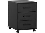 Rollcontainer SCHILDMEYER "Ruby, Rollcontainer, Made in Germany, B: 40 cm", schwarz (schwarzmatt), B:40,1cm H:57cm T:50cm, Holzwerkstoff, Rollwagen, Rollcontainer, Solide Verarbeitung - Dieses Produkt ist in Deutschland gefertigt