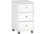 Rollcontainer SCHILDMEYER "Serie 500, Rollcontainer, Made in Germany, B: 50 cm", weiß, B:32,6cm H:59,7cm T:39,1cm, Holzwerkstoff, Rollwagen, Rollcontainer, Solide Verarbeitung - Dieses Produkt ist in Deutschland gefertigt