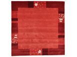 Wollteppich THEKO "Royal Ganges", rot, B:200cm H:13mm L:200cm, Viskose, Wolle, Teppiche, Wollteppich, 95% Wolle, mit Bordüre, auch in rund, Wohnzimmer, Schlafzimmer