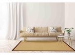 Sisalteppich CARPETFINE "Sisal , auch als Läufer erhältlich", braun, B:140cm H:5mm L:200cm, Sisal, Teppiche, Sisalteppich, mit farbiger Bordüre, Anti Rutsch Rückseite, viele Größen, Wohnzimmer