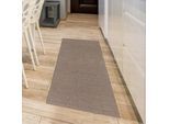 Küchenläufer ANDIAMO "Soft" Gr. 17, beige (dunkelbeige), B:50cm H:5mm L:150cm, Kunstfaser, Teppiche, Küchenläufer, Vinyl-Küchenläufer, meliert, Flechtoptik, rutschhemmend