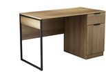 Schreibtisch OTTO HOME "Aspea", schwarz (natur, schwarz, schwarz, natur), B:120cm H:73cm T:60cm, Tische, Schreibtisch, mit Schublade, ausreichend Stauraum, moderne Rillenoptik, B. 120 cm