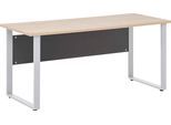 Schreibtisch SCHILDMEYER "Serie 1500, Schreibtisch, Made in Germany, B: 160cm", grau (anthrazit, eichefarben hell), B:160cm H:73,2cm T:65cm, Tische, Schreibtisch, Solide Verarbeitung - Dieses Produkt ist in Deutschland gefertigt
