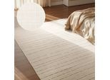 Wollteppich VILLEROY & BOCH "Kenso", weiß (creme), B:200cm H:15mm L:290cm, Wolle, Teppiche, Wollteppich, Wolle, Kariert, Natur, Handgemacht, Wohnzimmer, Schlafzimmer, Hygge