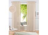 Gardine OTTO HOME "Kyllo, halbtransparent, Leinenoptik, 2er-Set, Multifunktionsband", beige (sand), B:140cm H:175cm, Polyester, Gardinen, Gardine, Leinen-Look, halbtransparent, Multifunktionsband, Pflegeleicht