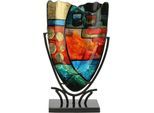 Bodenvase CASABLANCA BY GILDE "Dekovase Nebra", bunt (mehrfarbig), B:29cm H:47,5cm T:10,5cm, Glas, Metall, Vasen, Bodenvase