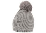 Bommelmütze HEATKEEPER, Damen, grau, Obermaterial: 100% Polyester, Mützen Bommelmütze, für Herbst- und Wintermode, für Outdoor-Aktivitäten