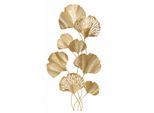 Wanddekoobjekt OTTO HOME "Ginkgo-Blätter in goldfarben oder türkis", gold, B:51cm H:91,4cm T:4cm, Metall, Wanddekoobjekte, Wanddekoobjekt, Wanddekoration aus Metall, groß: 91,5x52cm